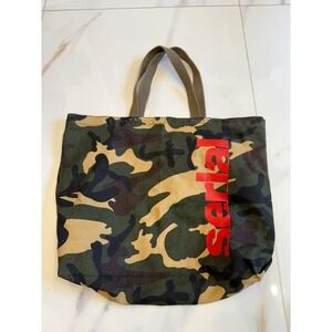 Serial Podcast Camo Canvas Tote Bag‎ Red Logo Woodland Camouflage True Crime